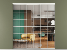 Перегородка Формато внутри проёма 3 створки с синхронным механизмом