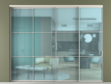 Перегородка Formato внутри проёма 4 створки с синхронным механизмом