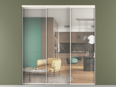 Перегородка Formato внутри проёма 3 створки с синхронным механизмом