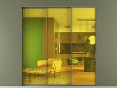 Перегородка Формато внутри проёма 3 створки с синхронным механизмом