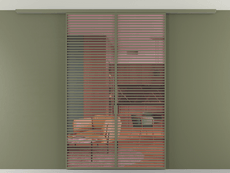 Перегородка Формато вдоль стены на потолок 2 створки