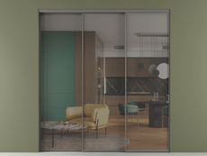 Перегородка Формато внутри проёма 3 створки с синхронным механизмом