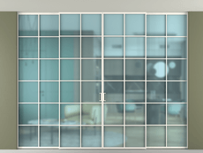 Перегородка Формато внутри проёма скрытое крепление в потолок 4 створки