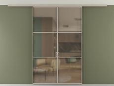 Перегородка Формато вдоль стены на потолок 2 створки