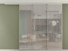 Перегородка Формато вдоль стены на потолок 3 створки с синхронным механизмом