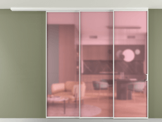 Перегородка Формато вдоль стены на потолок 3 створки с синхронным механизмом