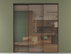 Перегородка Формато внутри проёма 3 створки с синхронным механизмом