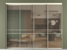 Перегородка Формато внутри проёма 4 створки с синхронным механизмом