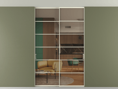 Перегородка Формато внутри проёма скрытое крепление в потолок 2 створки