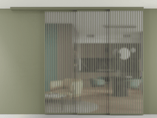 Перегородка Формато вдоль стены на потолок 3 створки с синхронным механизмом