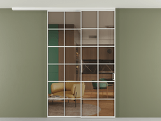 Перегородка Formato вдоль стены на потолок 2 створки с синхронным механизмом