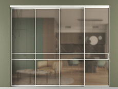 Перегородка Formato внутри проёма 4 створки с синхронным механизмом