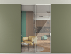 Перегородка Formato внутри проёма скрытое крепление в потолок 2 створки