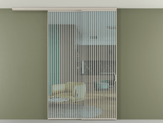 Перегородка Formato вдоль стены на потолок 2 створки с синхронным механизмом