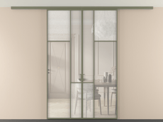 Перегородка Мозаик вдоль стены на потолок 2 створки