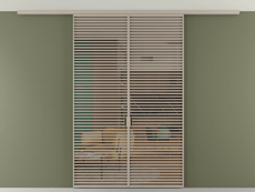 Перегородка Формато вдоль стены на потолок 2 створки