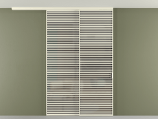 Перегородка Формато вдоль стены на потолок 2 створки с синхронным механизмом