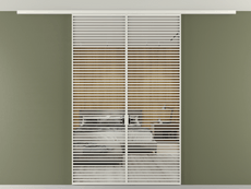 Перегородка Формато вдоль стены на потолок 2 створки