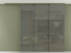 Перегородка Формато вдоль стены на потолок 3 створки с синхронным механизмом