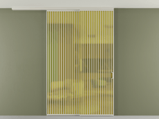 Перегородка Формато вдоль стены на потолок 2 створки с синхронным механизмом