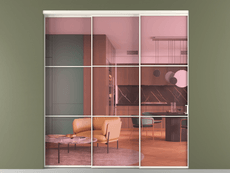 Перегородка Формато внутри проёма 3 створки с синхронным механизмом