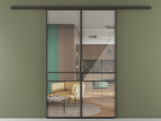 Перегородка Формато вдоль стены 2 створки