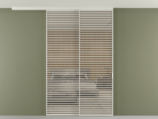 Перегородка Формато вдоль стены на потолок 2 створки с синхронным механизмом