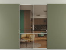 Перегородка Формато внутри проёма скрытое крепление в потолок 2 створки