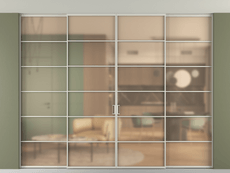 Перегородка Формато внутри проёма скрытое крепление в потолок 4 створки