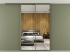 Перегородка Формато вдоль стены на потолок 2 створки с синхронным механизмом