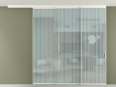 Перегородка Formato вдоль стены на потолок 3 створки с синхронным механизмом