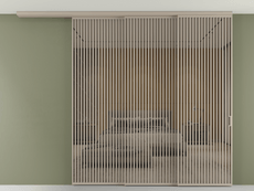 Перегородка Формато вдоль стены на потолок 3 створки с синхронным механизмом