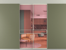 Перегородка Formato внутри проёма скрытое крепление в потолок 2 створки