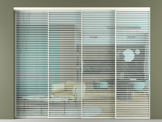 Перегородка Формато внутри проёма 4 створки с синхронным механизмом