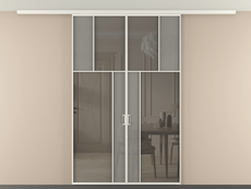 Перегородка Мозаик вдоль стены на потолок 2 створки