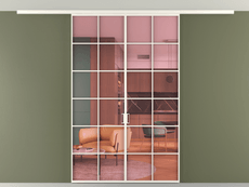 Перегородка Формато вдоль стены на потолок 2 створки