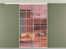 Перегородка Формато вдоль стены на потолок 2 створки с синхронным механизмом