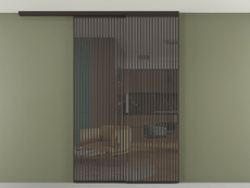 Перегородка Formato вдоль стены на потолок 2 створки с синхронным механизмом