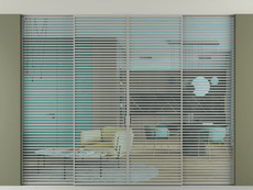 Перегородка Формато внутри проёма скрытое крепление в потолок 4 створки