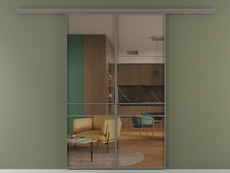 Перегородка Формато вдоль стены 2 створки