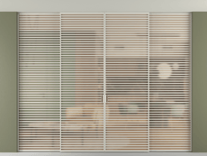 Перегородка Формато внутри проёма скрытое крепление в потолок 4 створки