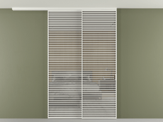 Перегородка Формато вдоль стены на потолок 2 створки с синхронным механизмом