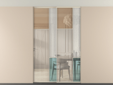 Перегородка Mosaic внутри проёма скрытое крепление в потолок 2 створки