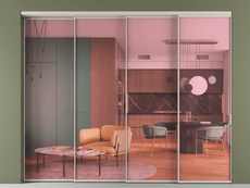 Перегородка Формато внутри проёма 4 створки с синхронным механизмом