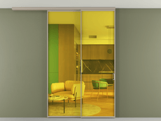 Перегородка Formato вдоль стены на потолок 2 створки с синхронным механизмом