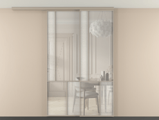 Перегородка Mosaic вдоль стены на потолок 2 створки с синхронным механизмом