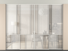 Перегородка Мозаик внутри проёма скрытое крепление в потолок 4 створки