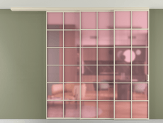 Перегородка Формато вдоль стены на потолок 3 створки с синхронным механизмом