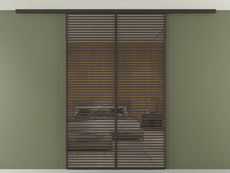 Перегородка Формато вдоль стены на потолок 2 створки