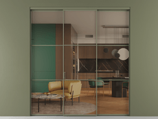 Перегородка Formato внутри проёма 3 створки